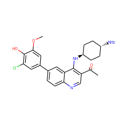 COc1cc(-c2ccc3ncc(C(C)=O)c(N[C@H]4CC[C@H](N)CC4)c3c2)cc(Cl)c1O ZINC000473200868