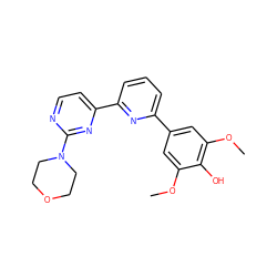 COc1cc(-c2cccc(-c3ccnc(N4CCOCC4)n3)n2)cc(OC)c1O ZINC000045253675