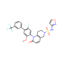 COc1cc(-c2cccc(C(F)(F)F)c2)c(F)cc1-n1c2c(ccc1=O)CN(S(=O)(=O)Nc1ccon1)CC2 ZINC001772614831