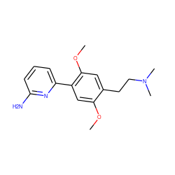 COc1cc(-c2cccc(N)n2)c(OC)cc1CCN(C)C ZINC000028379217