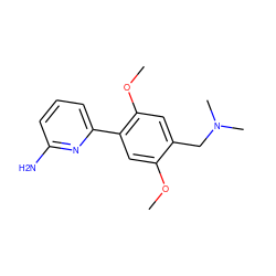 COc1cc(-c2cccc(N)n2)c(OC)cc1CN(C)C ZINC000028373976