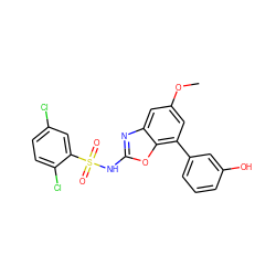 COc1cc(-c2cccc(O)c2)c2oc(NS(=O)(=O)c3cc(Cl)ccc3Cl)nc2c1 ZINC000036241898