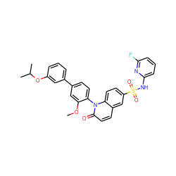 COc1cc(-c2cccc(OC(C)C)c2)ccc1-n1c(=O)ccc2cc(S(=O)(=O)Nc3cccc(F)n3)ccc21 ZINC001772649176