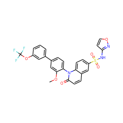 COc1cc(-c2cccc(OC(F)(F)F)c2)ccc1-n1c(=O)ccc2cc(S(=O)(=O)Nc3ccon3)ccc21 ZINC001772639362