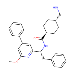 COc1cc(-c2ccccc2)cc([C@@H](Cc2ccccc2)NC(=O)[C@H]2CC[C@H](CN)CC2)n1 ZINC000299858930