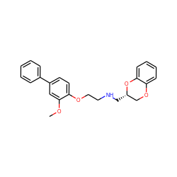 COc1cc(-c2ccccc2)ccc1OCCNC[C@H]1COc2ccccc2O1 ZINC000040567932