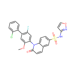 COc1cc(-c2ccccc2Cl)c(F)cc1-n1c(=O)ccc2cc(S(=O)(=O)Nc3ccon3)ccc21 ZINC001772615143
