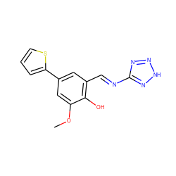 COc1cc(-c2cccs2)cc(/C=N/c2nn[nH]n2)c1O ZINC000169699745