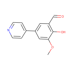 COc1cc(-c2ccncc2)cc(C=O)c1O ZINC000031993495