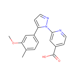 COc1cc(-c2ccnn2-c2cc(C(=O)O)ccn2)ccc1C ZINC000146768960