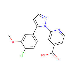 COc1cc(-c2ccnn2-c2cc(C(=O)O)ccn2)ccc1Cl ZINC000146790068