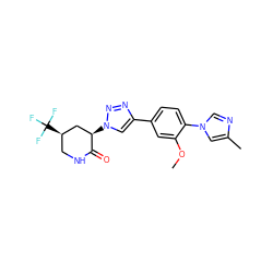 COc1cc(-c2cn([C@@H]3C[C@H](C(F)(F)F)CNC3=O)nn2)ccc1-n1cnc(C)c1 ZINC000084616248