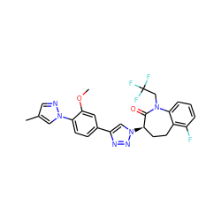 COc1cc(-c2cn([C@@H]3CCc4c(F)cccc4N(CC(F)(F)F)C3=O)nn2)ccc1-n1cc(C)cn1 ZINC000473128451