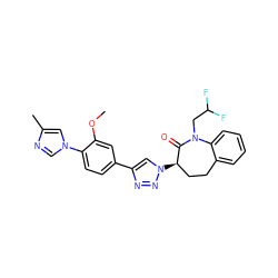 COc1cc(-c2cn([C@@H]3CCc4ccccc4N(CC(F)F)C3=O)nn2)ccc1-n1cnc(C)c1 ZINC000147421247