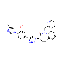 COc1cc(-c2cn([C@@H]3CCc4ccccc4N(Cc4ccccn4)C3=O)nn2)ccc1-n1cnc(C)c1 ZINC000146770158