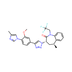 COc1cc(-c2cn([C@H]3C[C@H](C)c4ccccc4N(CC(F)(F)F)C3=O)nn2)ccc1-n1cnc(C)c1 ZINC000147450359