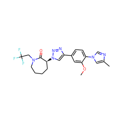 COc1cc(-c2cn([C@H]3CCCCN(CC(F)(F)F)C3=O)nn2)ccc1-n1cnc(C)c1 ZINC000084634935