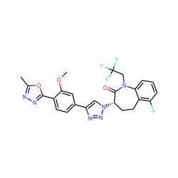 COc1cc(-c2cn([C@H]3CCc4c(F)cccc4N(CC(F)(F)F)C3=O)nn2)ccc1-c1nnc(C)o1 ZINC000473130907