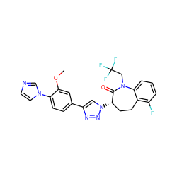COc1cc(-c2cn([C@H]3CCc4c(F)cccc4N(CC(F)(F)F)C3=O)nn2)ccc1-n1ccnc1 ZINC000473129846