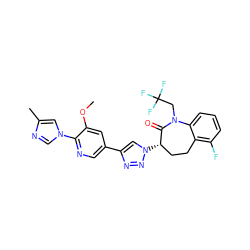 COc1cc(-c2cn([C@H]3CCc4c(F)cccc4N(CC(F)(F)F)C3=O)nn2)cnc1-n1cnc(C)c1 ZINC000473133085