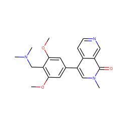 COc1cc(-c2cn(C)c(=O)c3cnccc23)cc(OC)c1CN(C)C ZINC000575448880