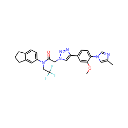 COc1cc(-c2cn(CC(=O)N(CC(F)(F)F)c3ccc4c(c3)CCC4)nn2)ccc1-n1cnc(C)c1 ZINC000084596652