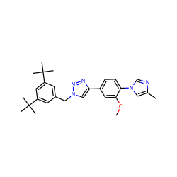 COc1cc(-c2cn(Cc3cc(C(C)(C)C)cc(C(C)(C)C)c3)nn2)ccc1-n1cnc(C)c1 ZINC000072113727