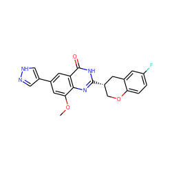 COc1cc(-c2cn[nH]c2)cc2c(=O)[nH]c([C@H]3COc4ccc(F)cc4C3)nc12 ZINC000066066304