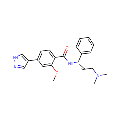 COc1cc(-c2cn[nH]c2)ccc1C(=O)N[C@@H](CCN(C)C)c1ccccc1 ZINC001772620867