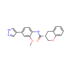 COc1cc(-c2cn[nH]c2)ccc1NC(=O)[C@H]1COc2ccccc2C1 ZINC000040935116