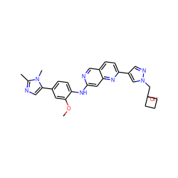 COc1cc(-c2cnc(C)n2C)ccc1Nc1cc2nc(-c3cnn(CC4(O)CCC4)c3)ccc2cn1 ZINC000207723209