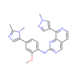 COc1cc(-c2cnc(C)n2C)ccc1Nc1ncc2ccnc(-c3cnn(C)c3)c2n1 ZINC000207611112