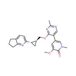 COc1cc(-c2cnc(C)nc2OC[C@H]2C[C@@H]2c2ccc3c(n2)CCC3)cn(C)c1=O ZINC000209425231