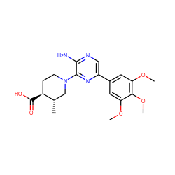 COc1cc(-c2cnc(N)c(N3CC[C@H](C(=O)O)[C@@H](C)C3)n2)cc(OC)c1OC ZINC000064390571