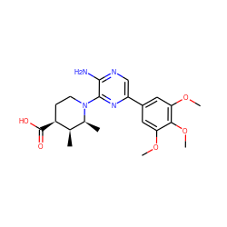 COc1cc(-c2cnc(N)c(N3CC[C@H](C(=O)O)[C@H](C)[C@@H]3C)n2)cc(OC)c1OC ZINC000064447629