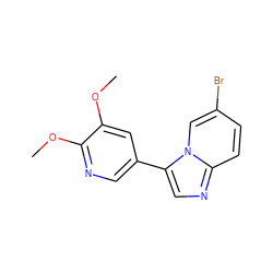 COc1cc(-c2cnc3ccc(Br)cn23)cnc1OC ZINC000113753166