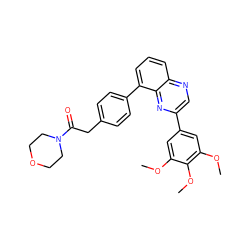 COc1cc(-c2cnc3cccc(-c4ccc(CC(=O)N5CCOCC5)cc4)c3n2)cc(OC)c1OC ZINC000049069310