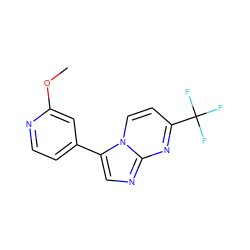 COc1cc(-c2cnc3nc(C(F)(F)F)ccn23)ccn1 ZINC000028569776