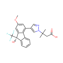 COc1cc(-c2cnn(C(C)(C)CC(=O)O)c2)c2c(c1)[C@](O)(C(F)(F)F)c1ccccc1-2 ZINC000143278978