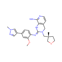 COc1cc(-c2cnn(C)c2)ccc1N=C1Nc2c(ccnc2N)CN1C[C@]1(C)CCOC1 ZINC001772636170