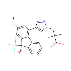 COc1cc(-c2cnn(CC(C)(C)C(=O)O)c2)c2c(c1)[C@](O)(C(F)(F)F)c1ccccc1-2 ZINC000144910416