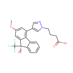 COc1cc(-c2cnn(CCCC(=O)O)c2)c2c(c1)[C@](O)(C(F)(F)F)c1ccccc1-2 ZINC000144899828