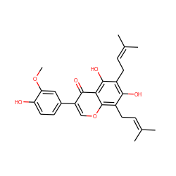 COc1cc(-c2coc3c(CC=C(C)C)c(O)c(CC=C(C)C)c(O)c3c2=O)ccc1O ZINC000014727605