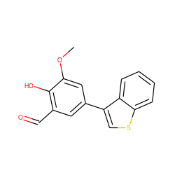 COc1cc(-c2csc3ccccc23)cc(C=O)c1O ZINC000169699627