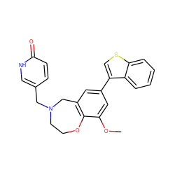 COc1cc(-c2csc3ccccc23)cc2c1OCCN(Cc1ccc(=O)[nH]c1)C2 ZINC000473133073