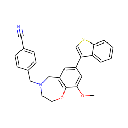 COc1cc(-c2csc3ccccc23)cc2c1OCCN(Cc1ccc(C#N)cc1)C2 ZINC000473130735