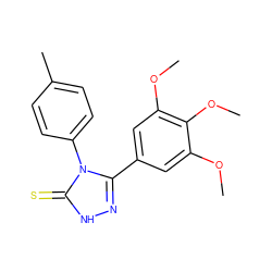 COc1cc(-c2n[nH]c(=S)n2-c2ccc(C)cc2)cc(OC)c1OC ZINC000002824579