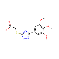 COc1cc(-c2n[nH]c(SCC(=O)O)n2)cc(OC)c1OC ZINC000020159433