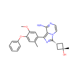COc1cc(-c2nc([C@H]3C[C@@](C)(O)C3)n3ccnc(N)c23)c(C)cc1Oc1ccccc1 ZINC000261168639