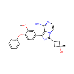 COc1cc(-c2nc([C@H]3C[C@@](C)(O)C3)n3ccnc(N)c23)ccc1Oc1ccccc1 ZINC000261074904